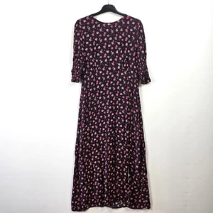Nobody's Child - Vestido midi floral - Borgoña - Reino Unido 12 - Imagen 1 de 7