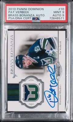 2010 Panini Dominion Brass Bonanza Auto Pat Verbeek PSA 9 Mint Hartford Whalers - Image 1 of 2