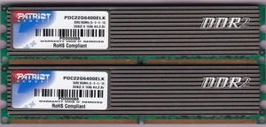 2GB 2x1GB PC2-6400 DDR2-800 PATRIOT PDC22G6400ELK PD000088 2.0V PERFORMANCE KIT - Picture 1 of 2