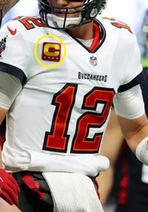 Happy Retirement Tom Brady QB 4-⭐⭐⭐⭐-GOLD Star Iron-on Red CAPTAIN GOLD C-PATCH - Picture 1 of 11