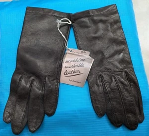 Guantes de conducción vintage Fownes de cuero marrón para damas 6 1/2 Filipinas nuevos con etiquetas - Imagen 1 de 4