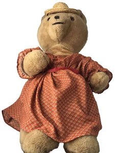 Vintage Aunt Lucy Stuffed Plush Bear Eden Toys Paddington Bear 24" Hat & Dress - Picture 1 of 24