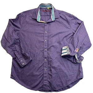 Herren Robert Graham Button Down Hemd Lila Flip Manschette Größe 3XL Tolles Hemd! - Bild 1 von 11