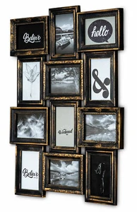 Bilderrahmen Schwarz Kupfer 12 Fotos 10x15cm Barock Fotorahmen Collage Galerie - Bild 1 von 5