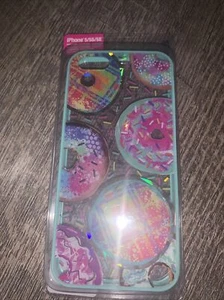 Claire’s iphone 5 5s Se plaid sprinkles donut treat rainbow cover  Blue - Picture 1 of 3