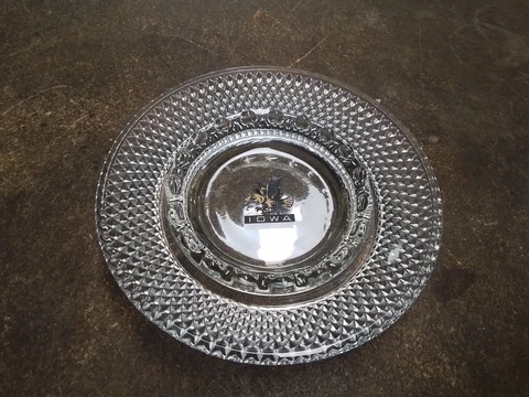 Vintage University of Iowa Glass Ashtray in Excellent Condition Cover