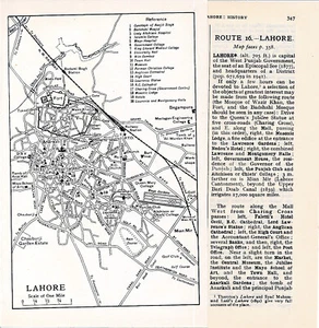 PK Lahore 1949 Stadtplan + engl. Reisef. (14 S.) City Gawalmandi Akbari Mandi - Picture 1 of 1