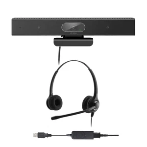 Professional HD 1080P Webcam & Professional Binaural N/C USB Headset Bundle - Picture 1 of 13