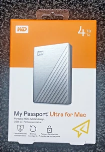 WD My Passport Ultra For Mac 4TB Hard Drive USB WDBPMV0040BSL-WESN BNIB - Photo 1/4