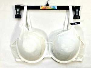NWD DKNY Women's 36D Monogram Mesh Unlined Underwired Demi Bra DK4039 White - Picture 1 of 6