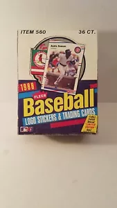 1988 tarjetas de béisbol Fleer caja de cera vacía ft Cubs HoFer Andre Dawson - Imagen 1 de 8