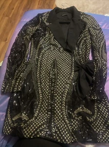 Blazer Dress Fashion Nova . Sequined And Very Fancy Pre Owned - Picture 1 of 8
