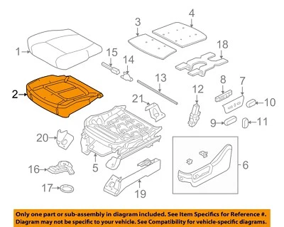 Almohadilla de cojín de asiento Super Duty para Ford OEM 11-16 F-250 BC3Z25632A23B Foto 1 de 2