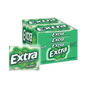 Extra Spearmint Streifen-Kaugummi zuckerfrei, 10 Päckchen (insgesamt 150 Stück) - Bild 1 von 1