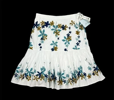 Falda de algodón con volantes florales con cuentas de JH Collectibles para mujer talla 6P cordón cremallera Foto 1 de 4