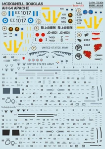 Print Scale 72-304 1/72 scale Decal for airplane McDonnell Douglas AH-64 Apache - Picture 1 of 12