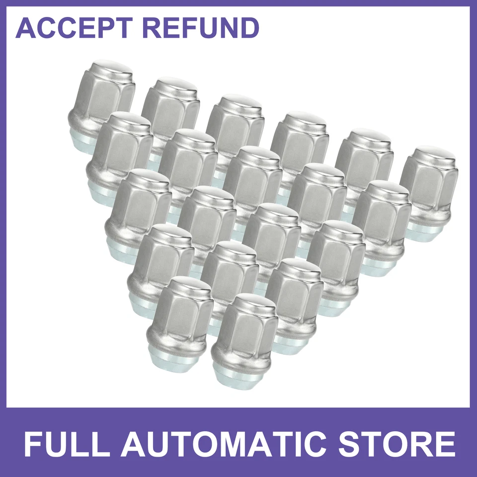 TWENTY Wheel Lug Nuts Tire Lugnuts Silver Tone Custom for Dodge Challenger - Image 1 of 4
