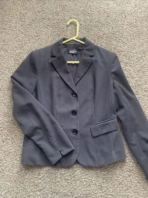 Evan Picone Womens Blazer Suit Jacket Size 8 Gray Career Business Buttons Nice - Image 1 of 4