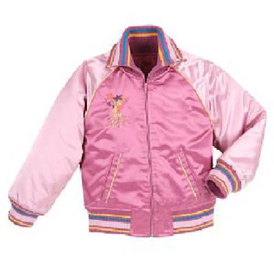 DISNEY STORE TINKERBELL ФЕЯ ~ ВЫШИТЫЙ VARSITY КУРТКА ~ ДЕВОЧЕК SZ 4 - Изображение 1 из 2