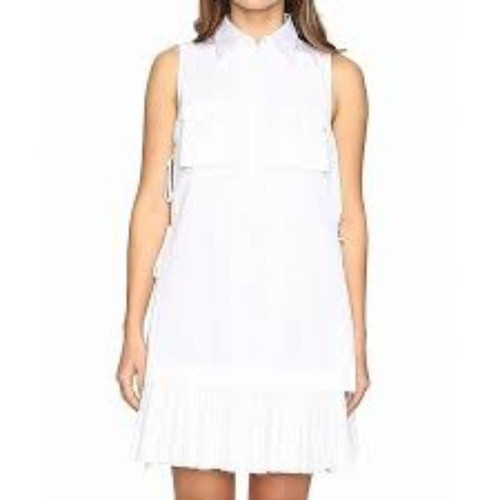 Camicia senza maniche DSquared2 bianca abito a turni NUOVA!