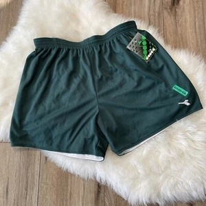 NEW Old Stock DIADORA Reversible Green Soccer Shorts -Embroidered Mens XLarge - Picture 1 of 10