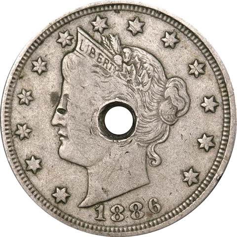 1886 Liberty V Nickel - Holed Great Deals From The Executive Coin Company Cover