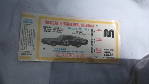 1972 MICHIGAN SPEEDWAY TICKET Stub YANKEE 400-DAVE PEARSON WINS-WOOD BROTHERS-ME Cover