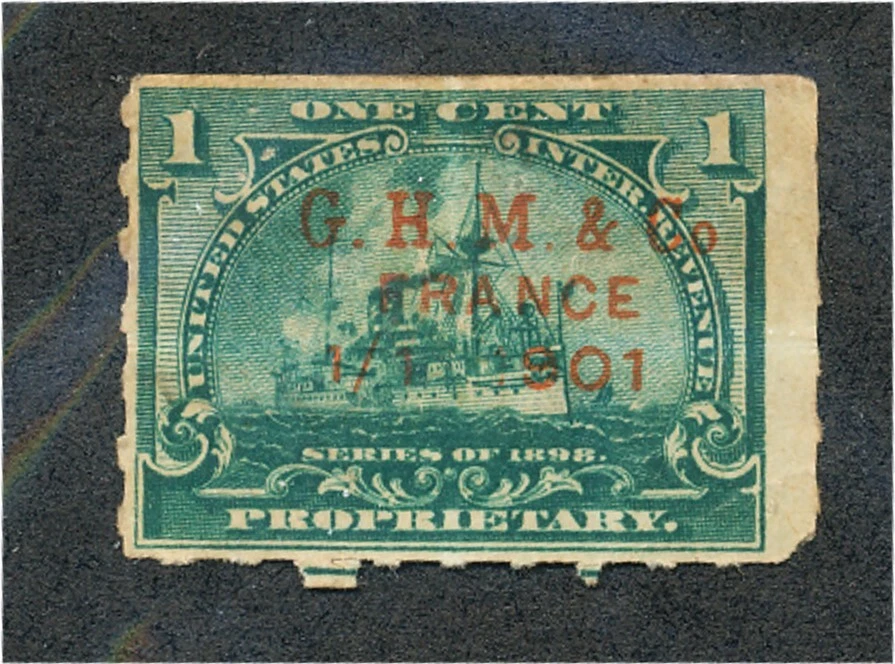 RB-24   G.H.M.&.Co.  France  1/1-1901   in red....RARE................. 160205 - Image 1 of 1
