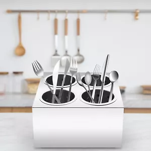Gastro 4*Edelstahl Besteckhalter Besteckbeh?lter Besteckkasten Utensilienhalter - Bild 1 von 16
