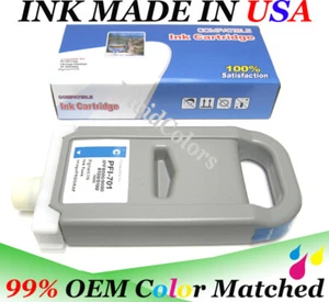 tank fits Canon PFI-701 Cyan c Pigment Ink ipf 8000 8000s 8100 9000s 9100 inkjet - Picture 1 of 2