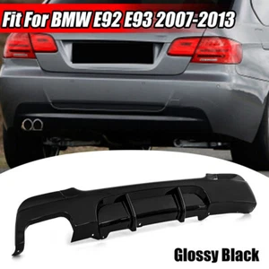 Glossy Black Rear Bumper Exhaust Diffuser Lip For 07~13 BMW E92 E93 M-Sport 335i - Picture 1 of 10