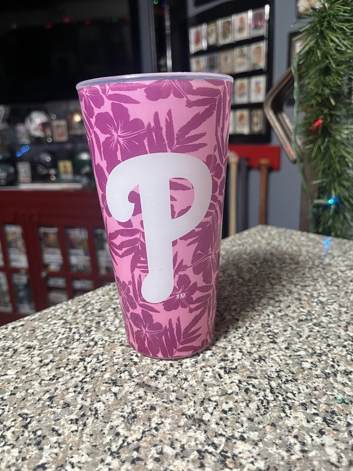 Philadelphia Phillies pink flower Color beverage souvenir ￼ Cup 2025 - Image 1 of 1