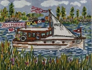 Needlepoint Handpainted Cooper Oaks Wedding Cruise 8x10 - Picture 1 of 1