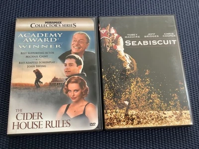 The Cider House Rules Seabiscuit 2 DVD Lot Tobey Maguire Charlize Theron Movies - Image 1 of 4