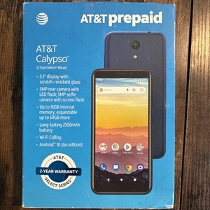 NEW AT&T Calypso 16GB 5.5" Display Chameleon Blue Prepaid Smart Phone Cellphone - Afbeelding 1 van 7