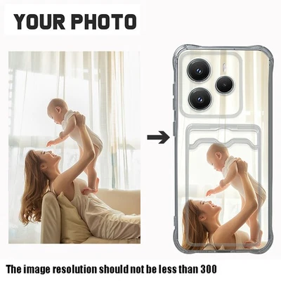 Personalised Custom Card Slot Case For Xiaomi Redmi Note 14 13 12 Pro 14T Cover - Image 1 of 4