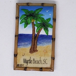 Myrtle Beach South Carolina Refrigerator magnet 3D travel souvenir Palm Trees - Picture 1 of 4