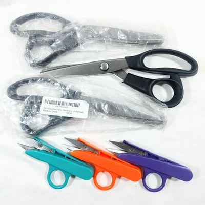 Fabric Shears bundle - 3 Plinking (Scalloped) Edge & 3 Thread Scissors - Image 1 of 4