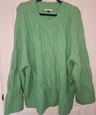Suéter tejido con cable American Eagle para mujer nuevo sin etiquetas cuello redondo suéter de gran tamaño XL Foto 1 de 4