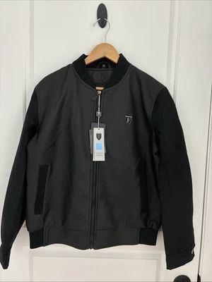 NUEVO CON ETIQUETAS FERRARI COLECCIÓN FERRARI Chaqueta Bomber de Cuero Negra para Hombre - Talla Pequeña - Italia Foto 1 de 4