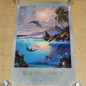 Anthony Case 1994 sello grande con impresión de 36" con una litografía de arte de delfín KISS III - Imagen 1 de 9