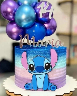 Essbar Lilo und Stich Fabel Tortenaufleger Torte Tortenbild Zuckerbild+ TEXT - Bild 1 von 4