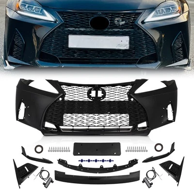 For 2006-13 Lexus IS250 IS350 Bumper Kit W/LED Fog Light Lip Conversion To 2021+ - Image 1 of 4