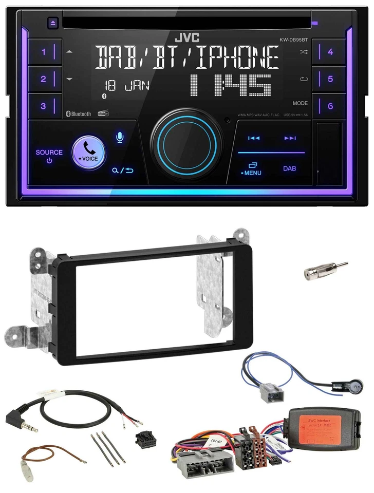 JVC Lenkrad USB 2DIN DAB Bluetooth CD Autoradio für Mitsubishi Outlander 07-12 N - Bild 1 von 4