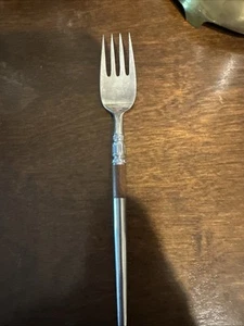 Small Fork Vintage EVERBRITE DELUXE stainless Wood Accent Japan EVS14 - Picture 1 of 6