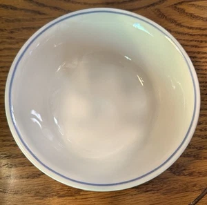 Corelle Soup Bowl 6 1/4" set of 4 beige with blue Trim - Picture 1 of 2