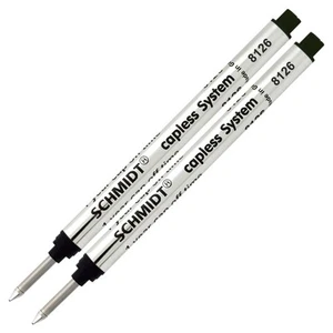 8126 Long Capless Rollerball Refill - Black Ink (Fine Tip 0.6mm) - Pack of 2 - Picture 1 of 3