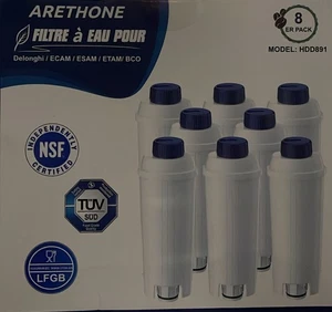ARETHONE Wasserfilter, Ersatz für De'Longhi Kaffeevollautomaten 8-Stück - Bild 1 von 7