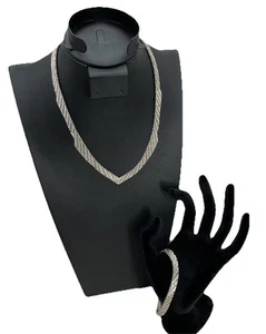 Vintage Sterling Silver Riccio Link Necklace & Bracelet Set Italy 34.7g - Picture 1 of 24