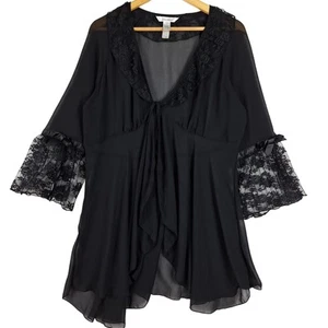 Womens Kimono Large Whimsygoth Fairy Grunge Goth Sheer Lace Coquette Witchy - Bild 1 von 7